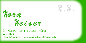 nora weiser business card
